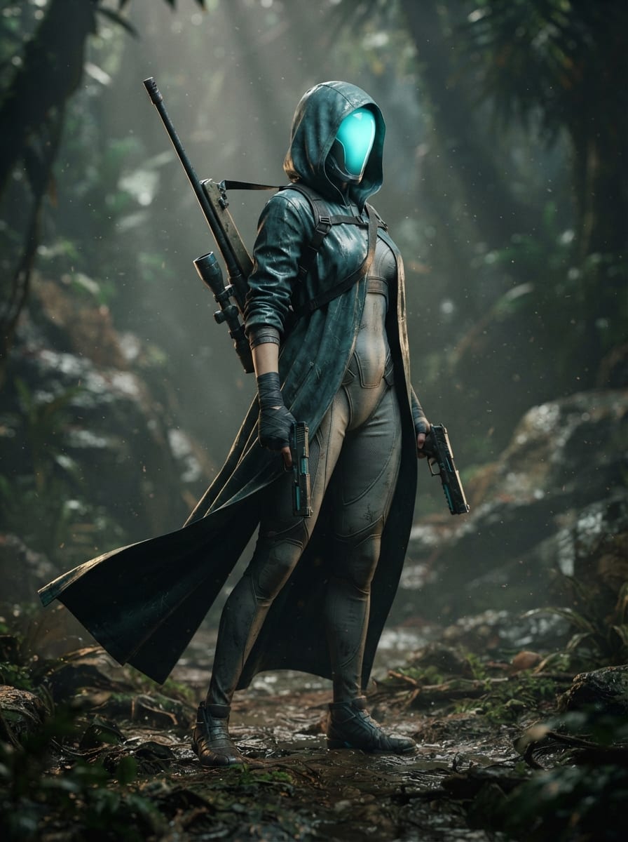 A hooded recon marksman