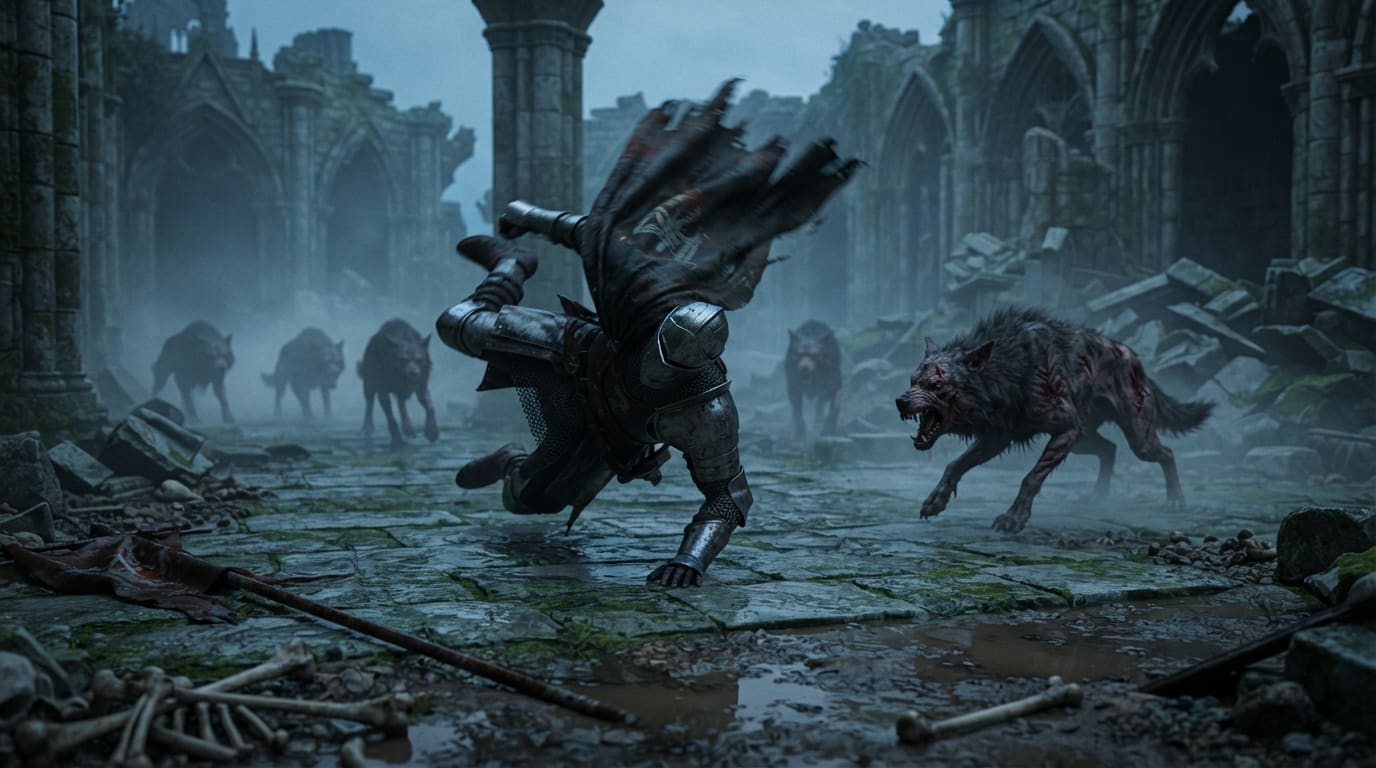 Dodge Through Fog Wolves