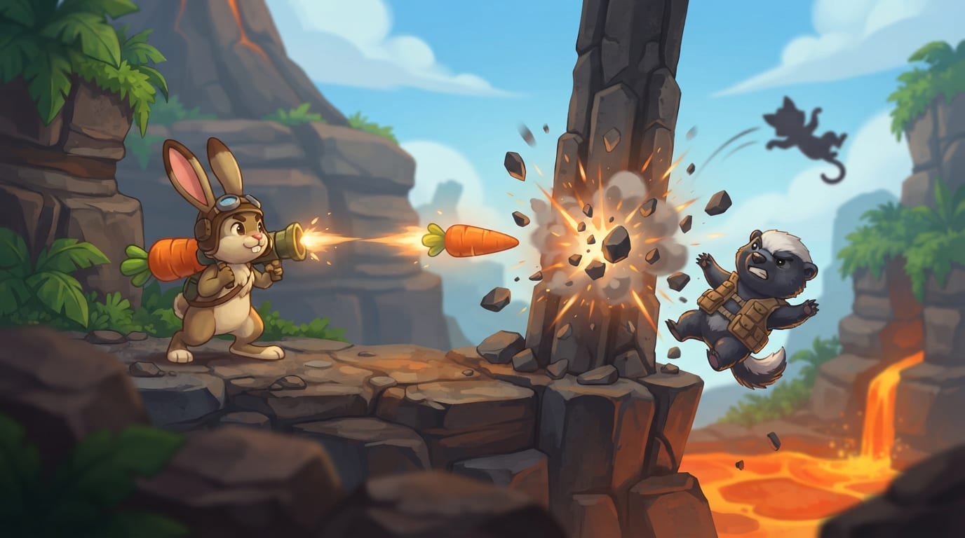 Knock rivals into lava