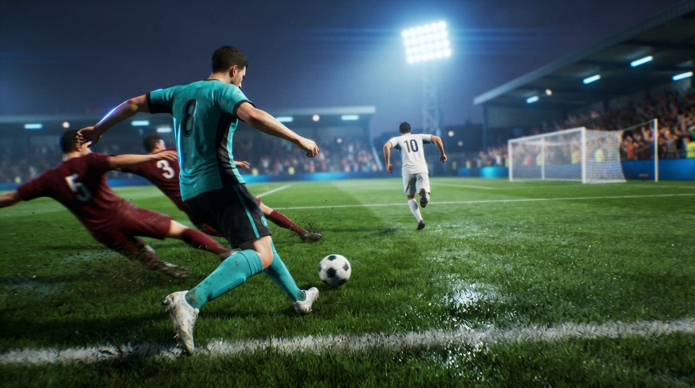 Break the line with a through ball