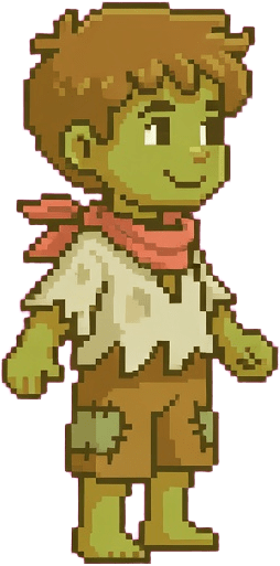 Shipwrecked Boy Pixel Sprite