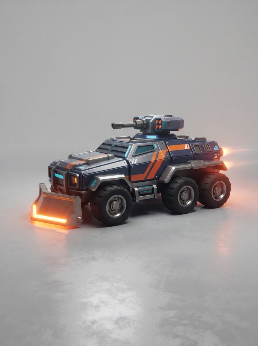 A six-wheeled armored kicker