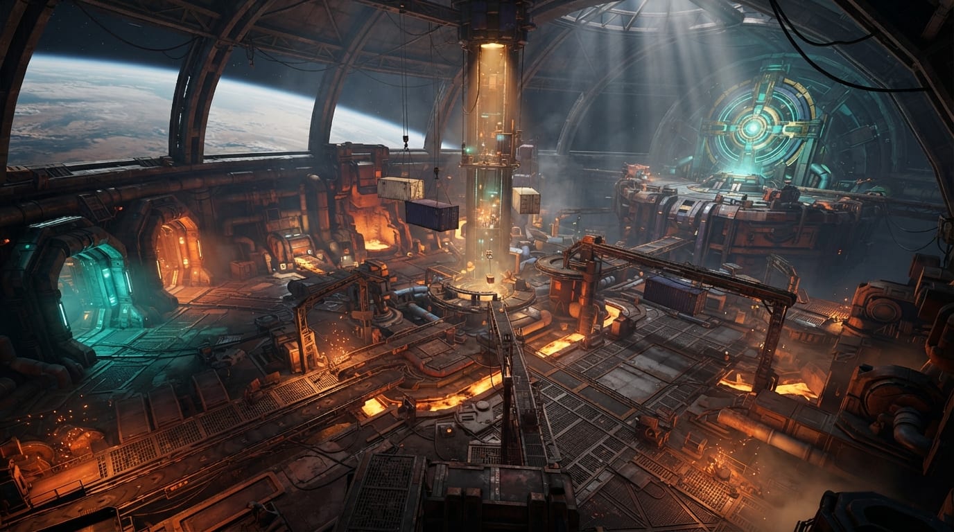 An orbital ring foundry