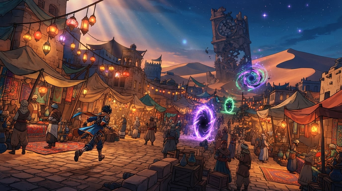A neon time bazaar