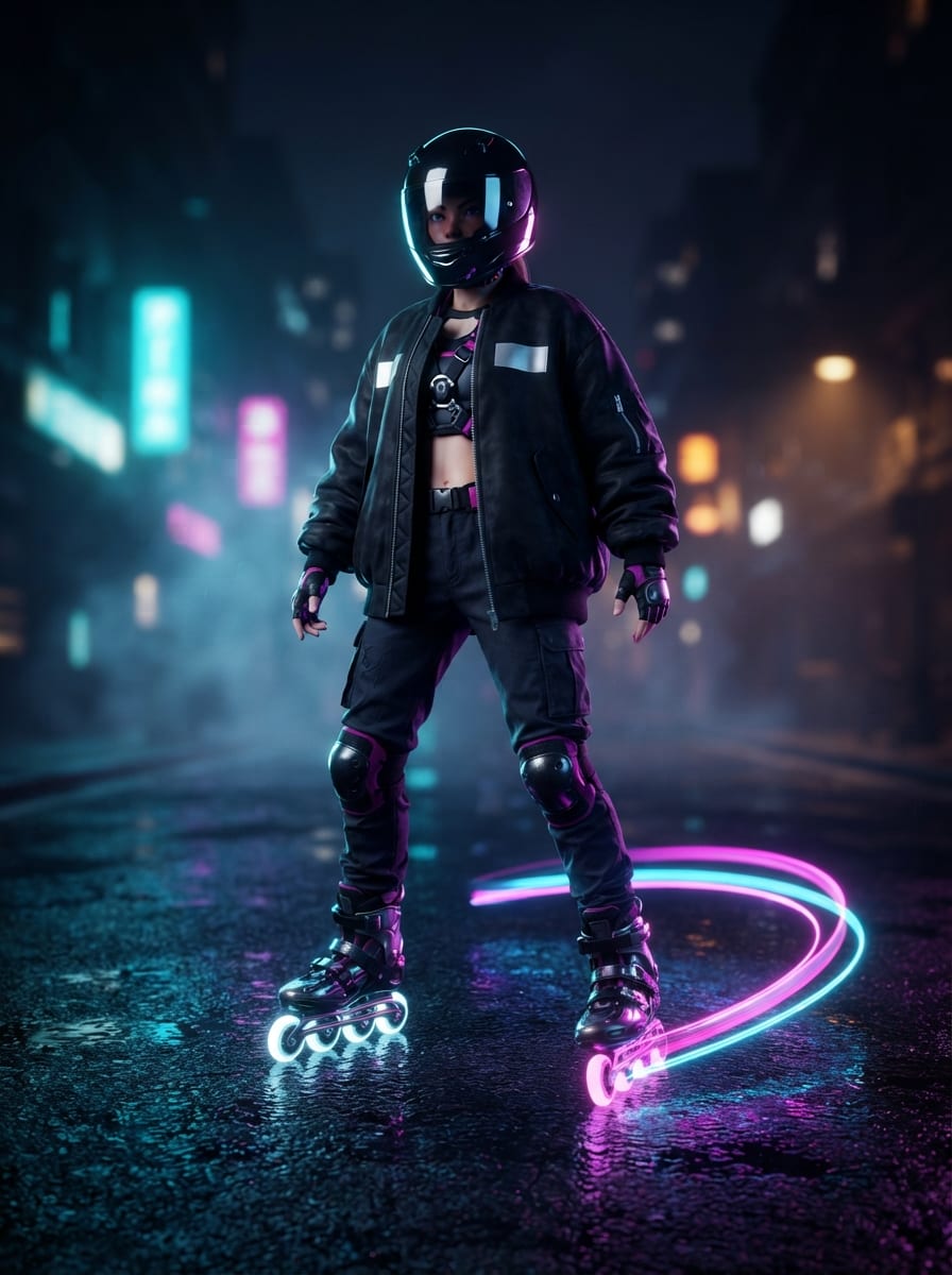 Patinadora neon