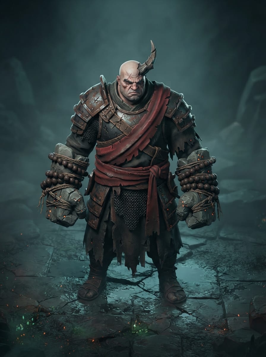 A horned iron monk