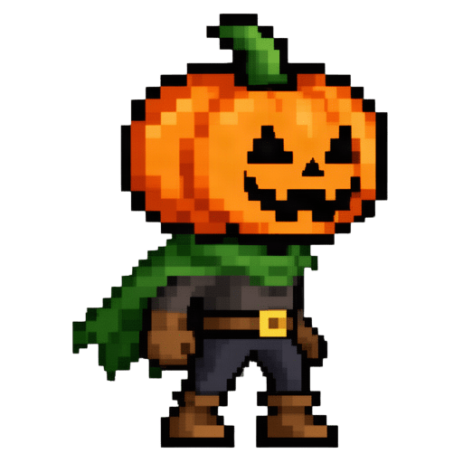 Pixel Jack O Lantern Warrior