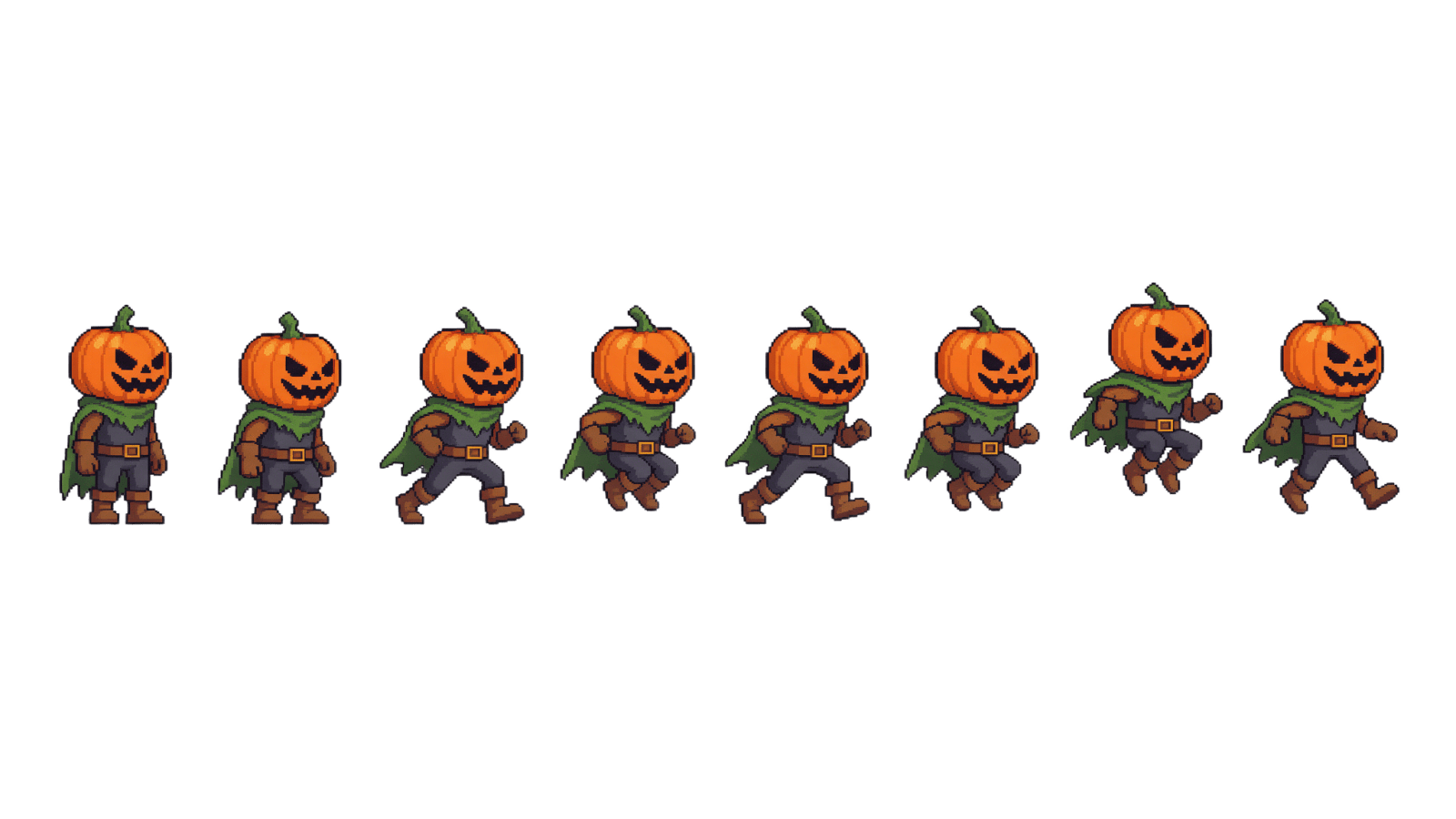 Pumpkin Hero Sprite Row