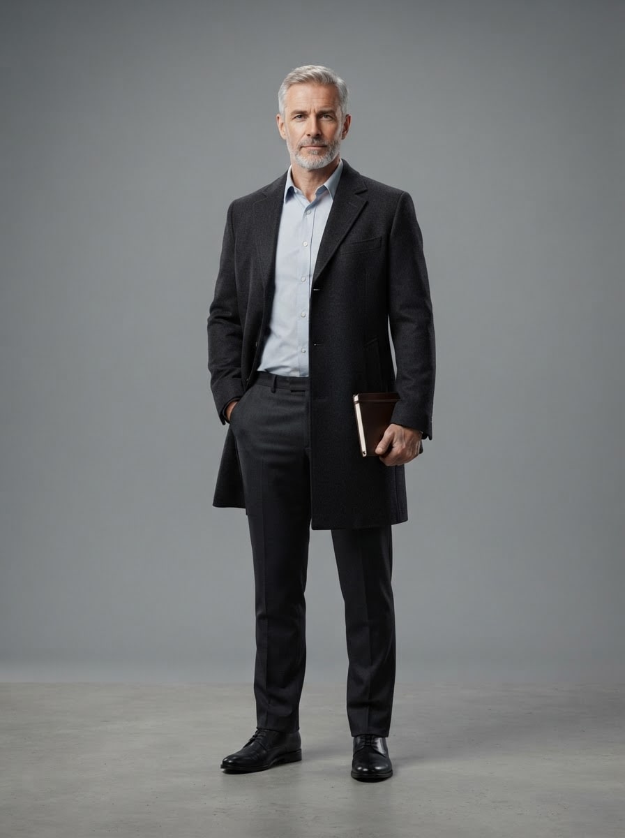 A grey-haired touchline manager