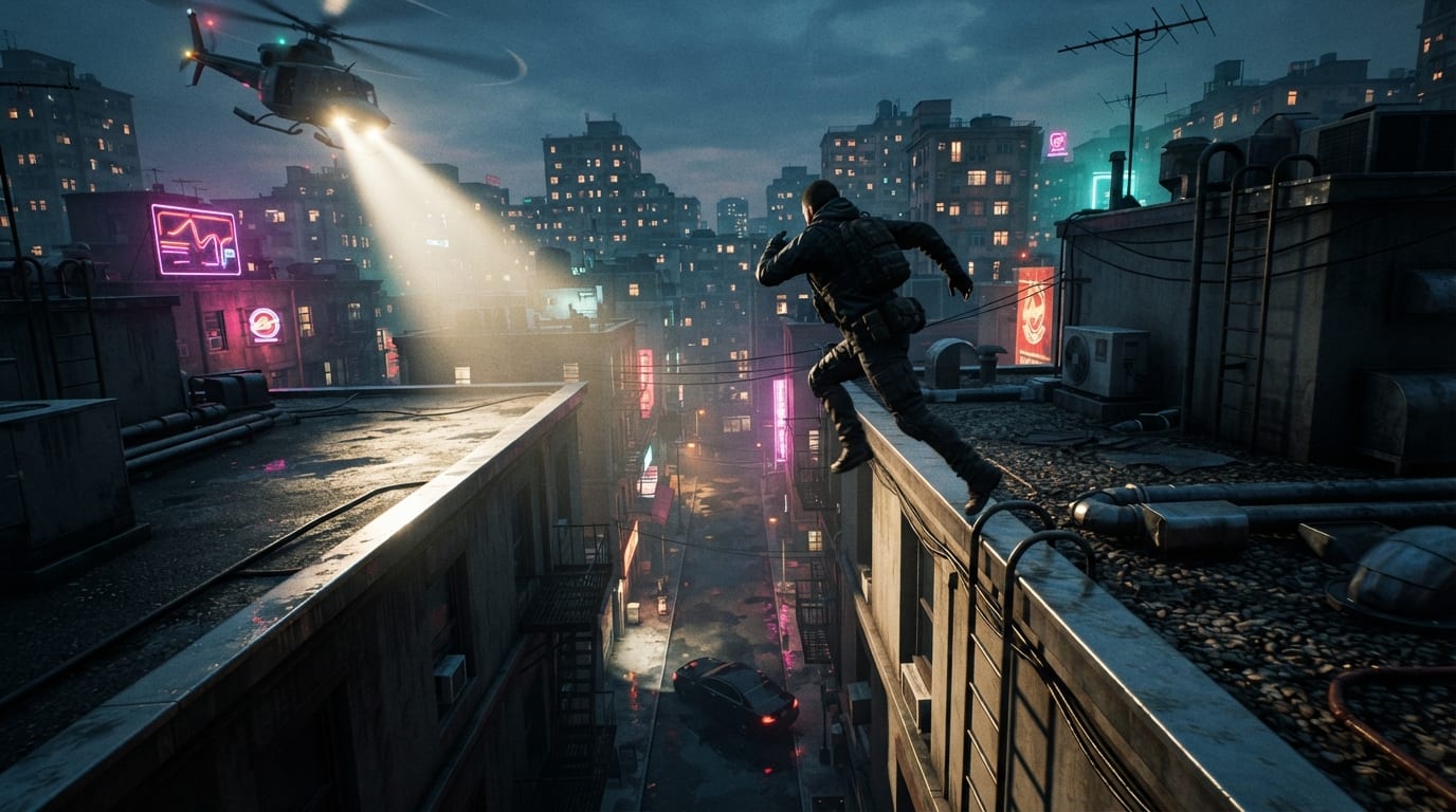 Escape the rooftop chase
