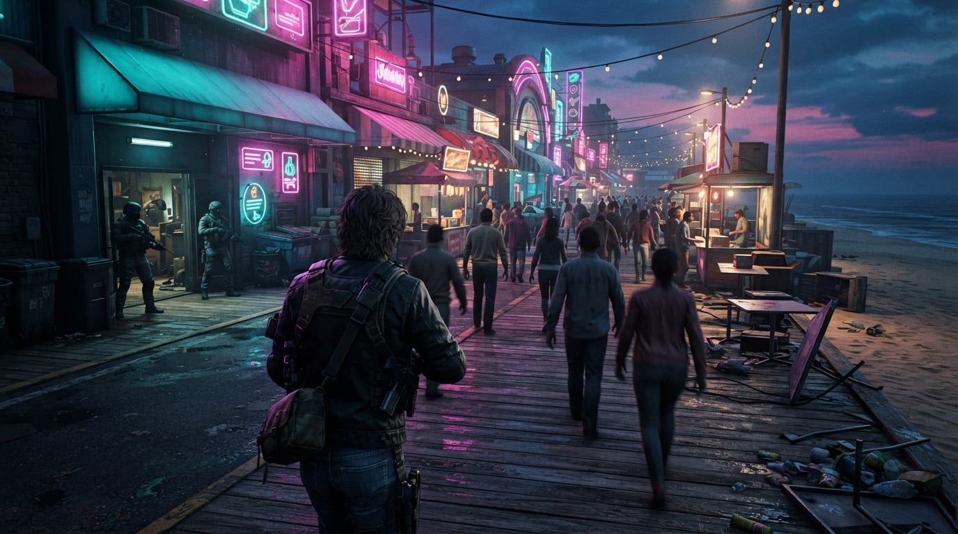Neon boardwalk turf