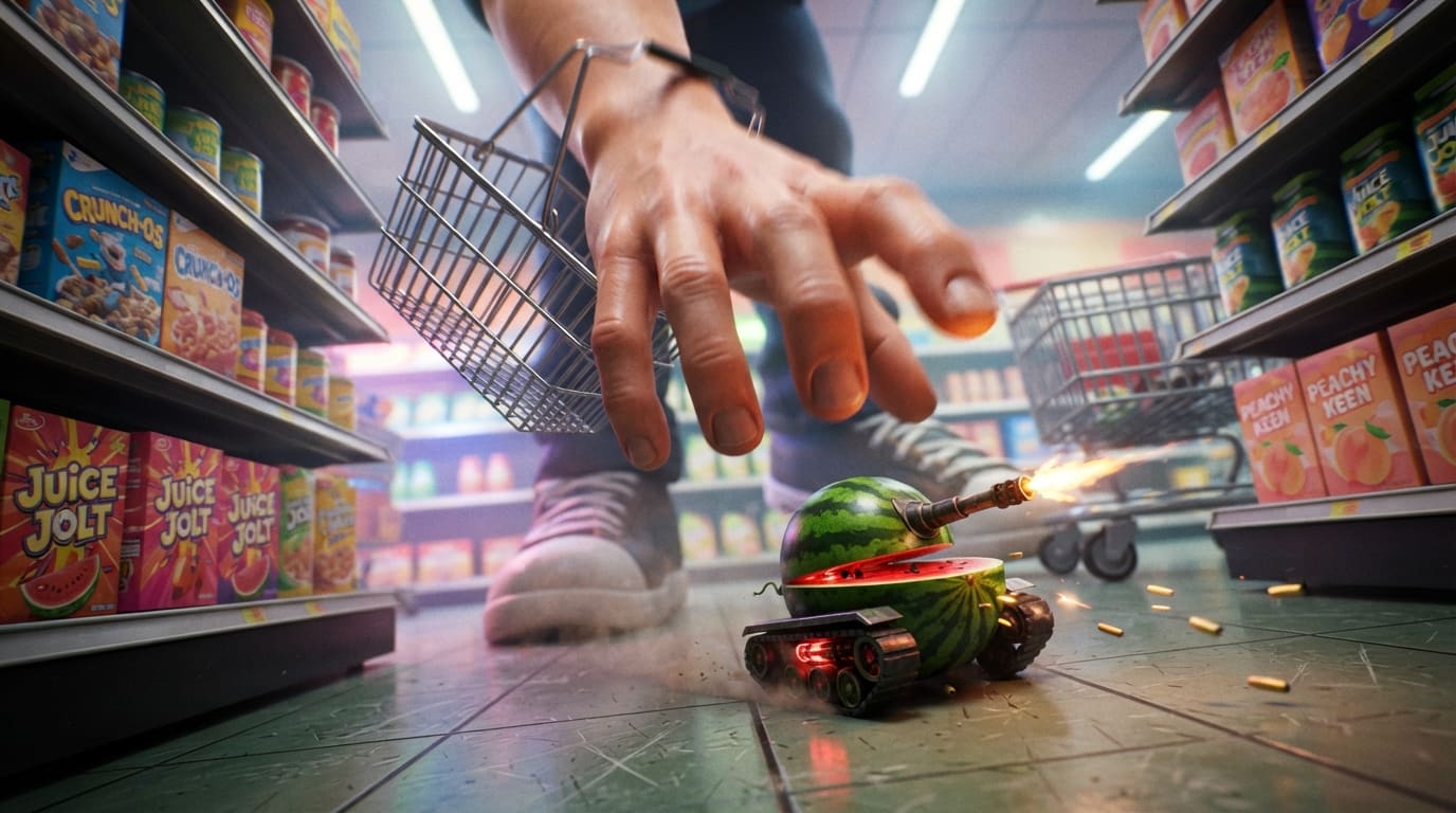 Slip past the shopper's hand