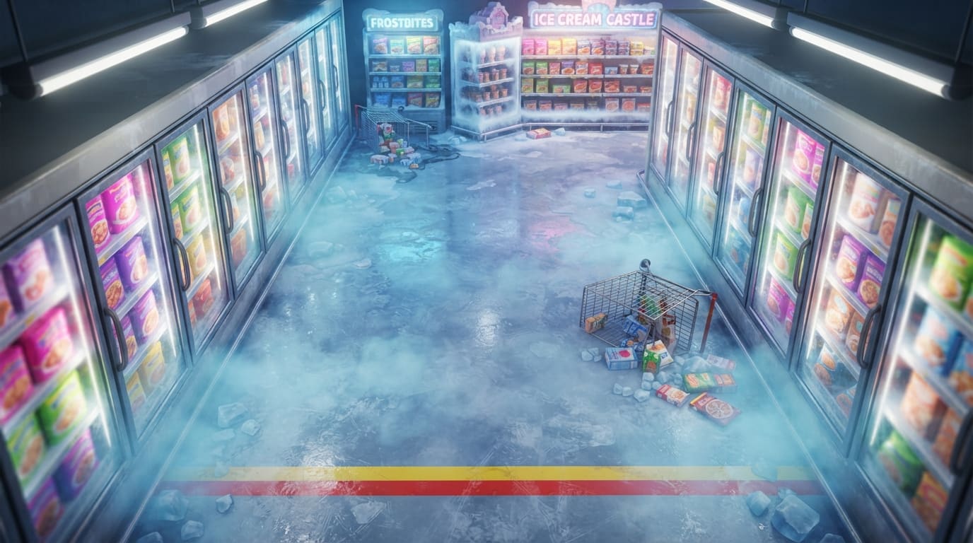 A frozen food aisle