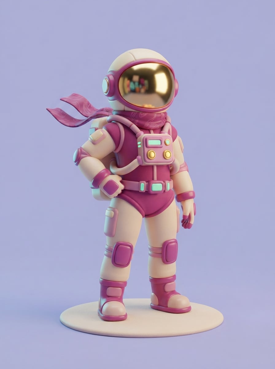 Ms. Bip, magenta astronaut