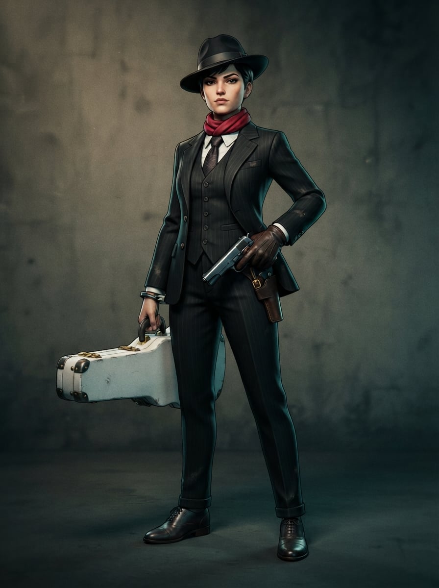 A Red-Scarfed Violinist