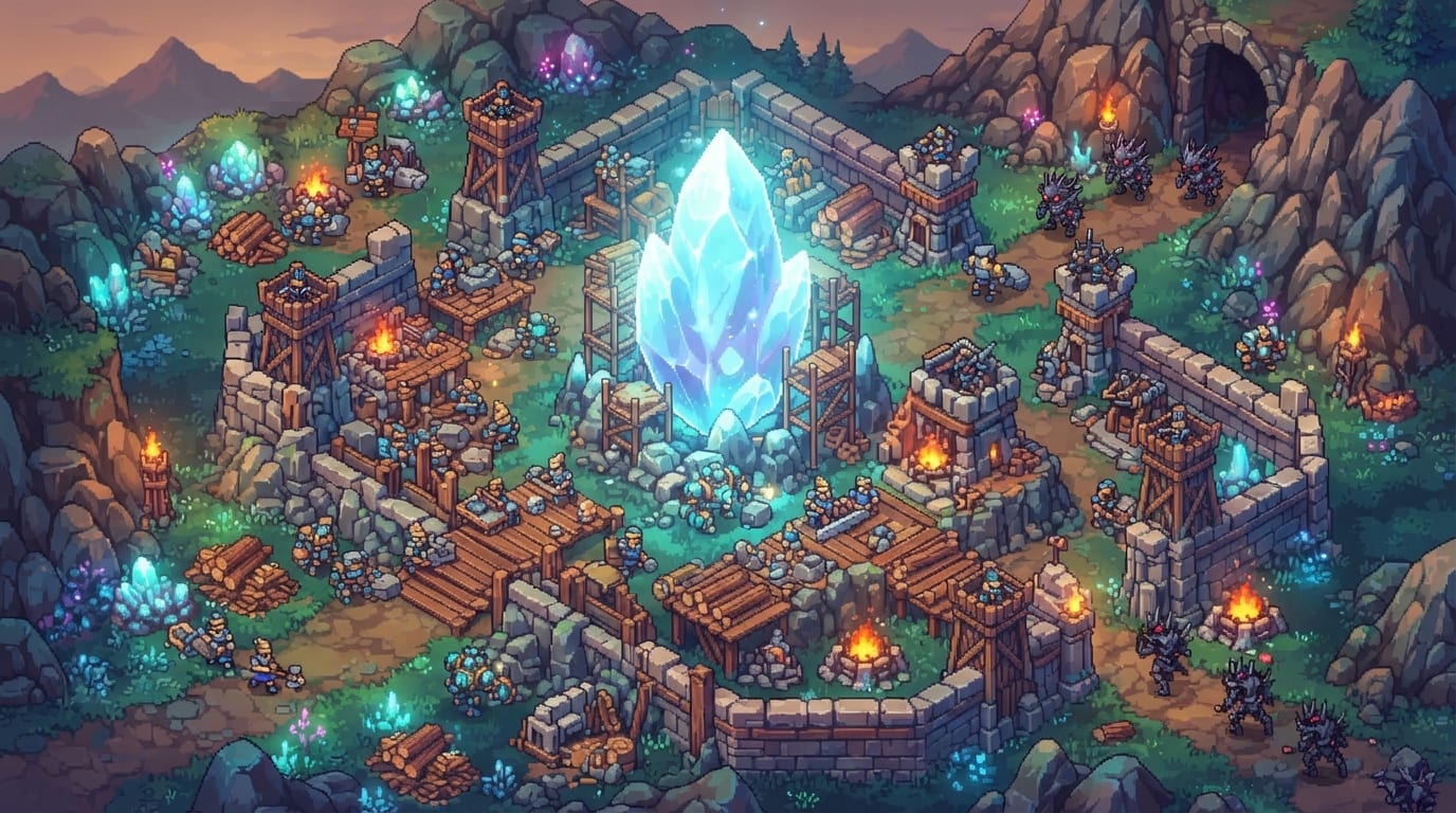 Erga base no cristal