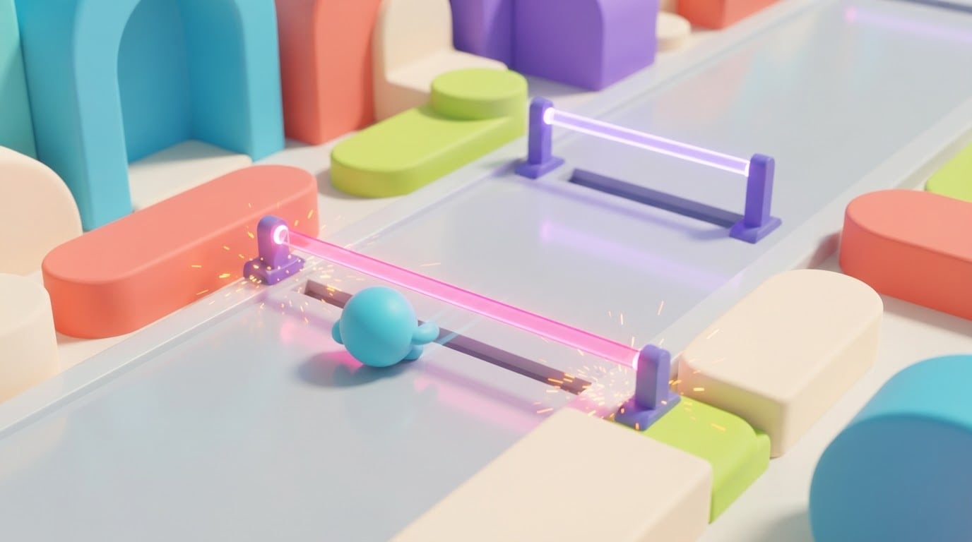 Slide under lasers
