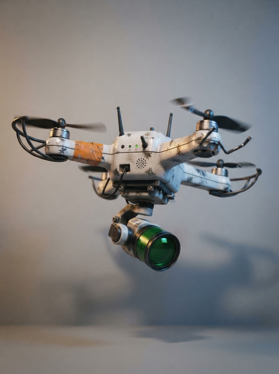 A dented spy drone