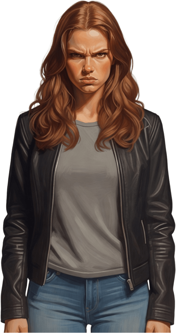 Daria Street Clothes Waist-Up Portrait (angry)