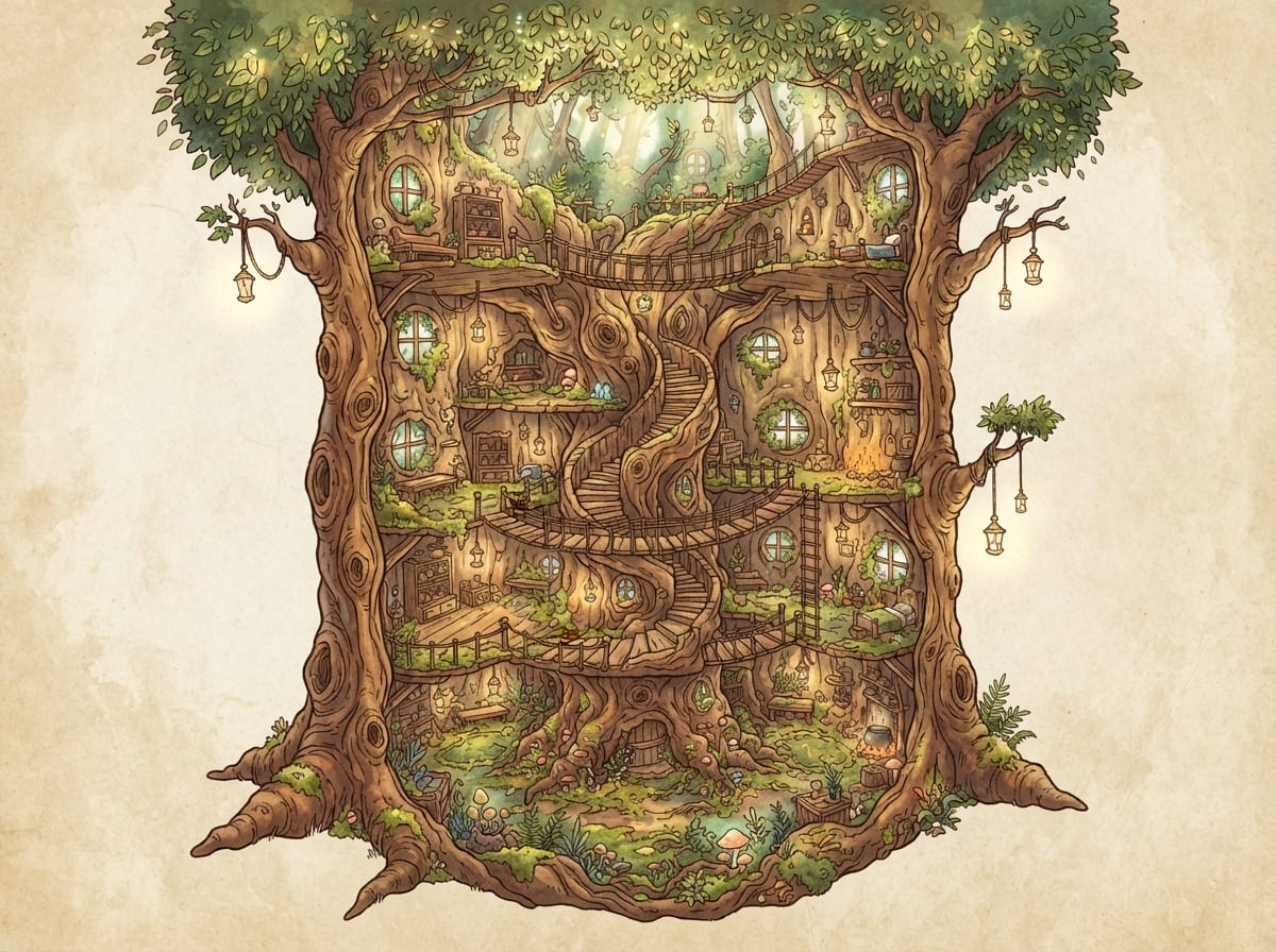 Inside A Hollow Giant Tree