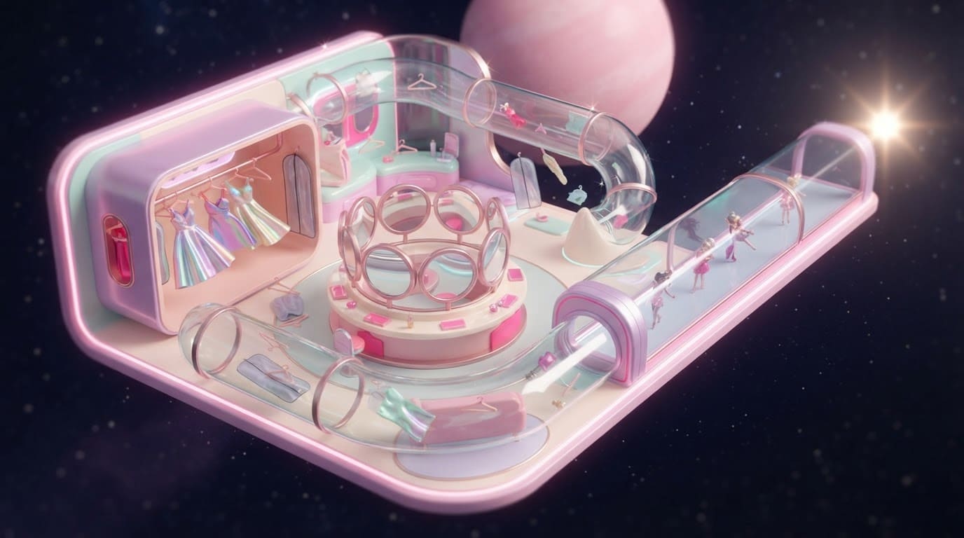 A zero-gravity space salon