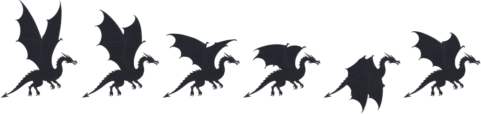 Dragon Silhouette Flap Sheet v2