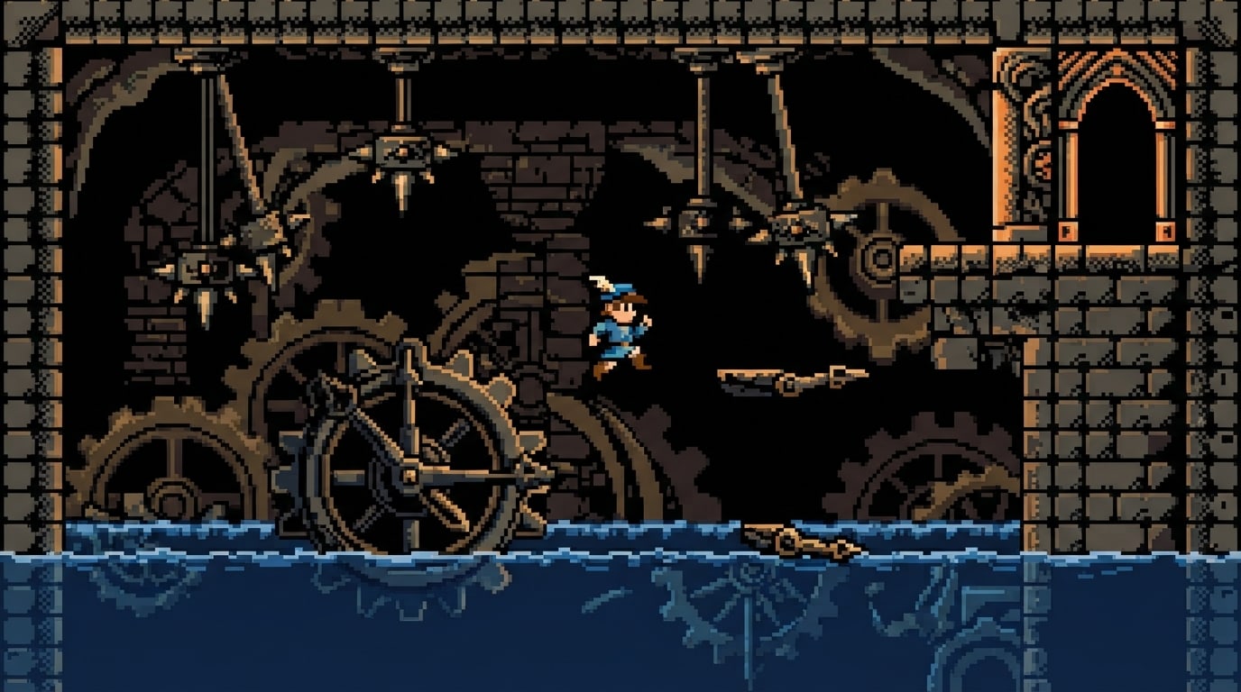 A flooded clock tower