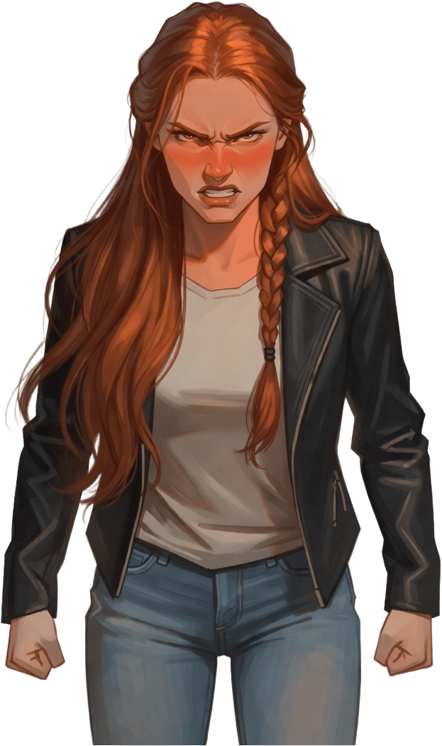 Daria Street Clothes Waist-Up Portrait (angry, original loose braid)
