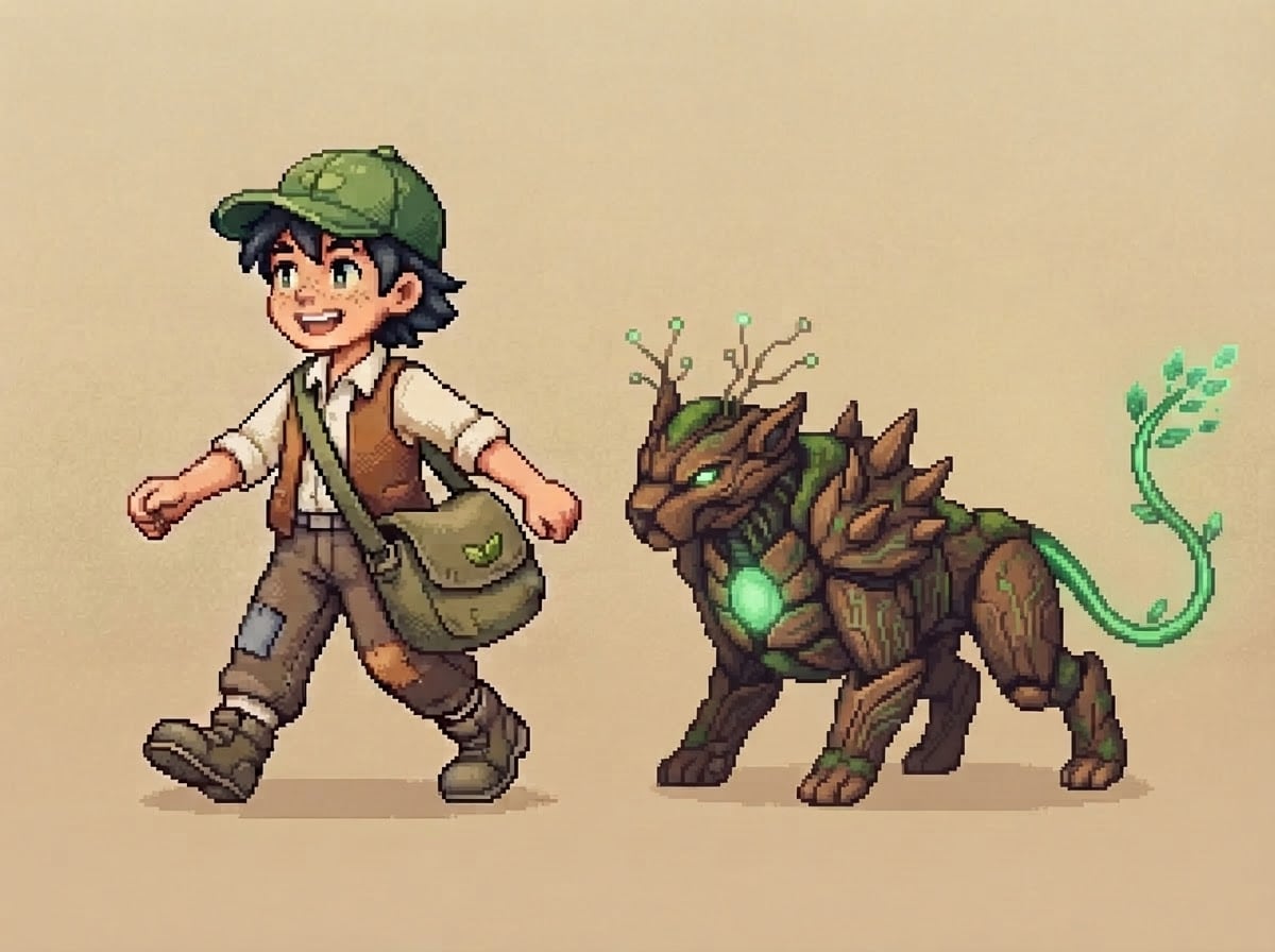 Parceiro de folhas — monstro digital