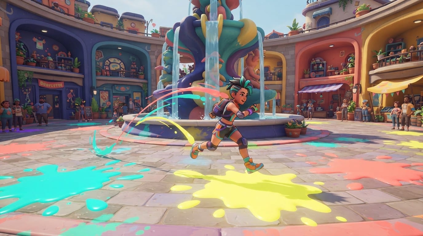 Cruza la plaza pintada