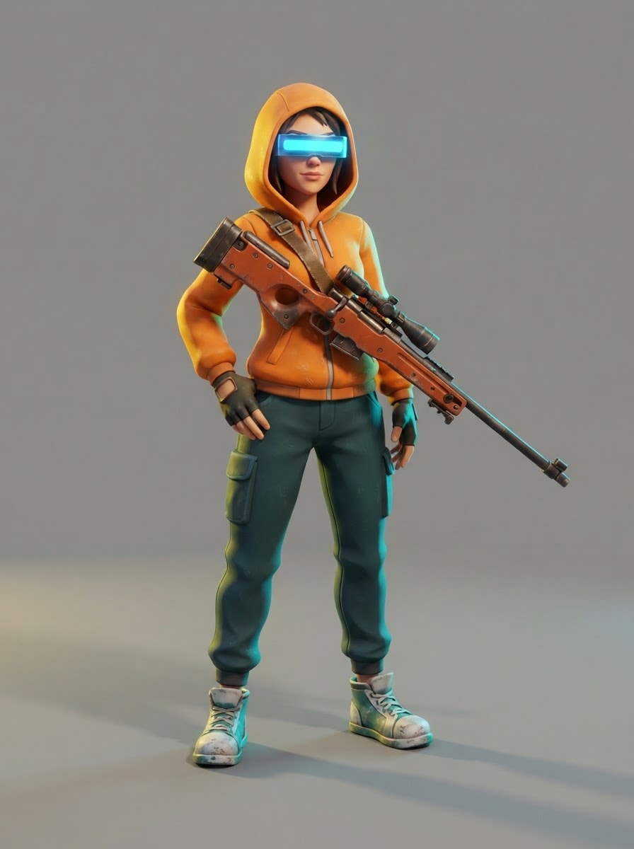 Francotiradora de capucha naranja