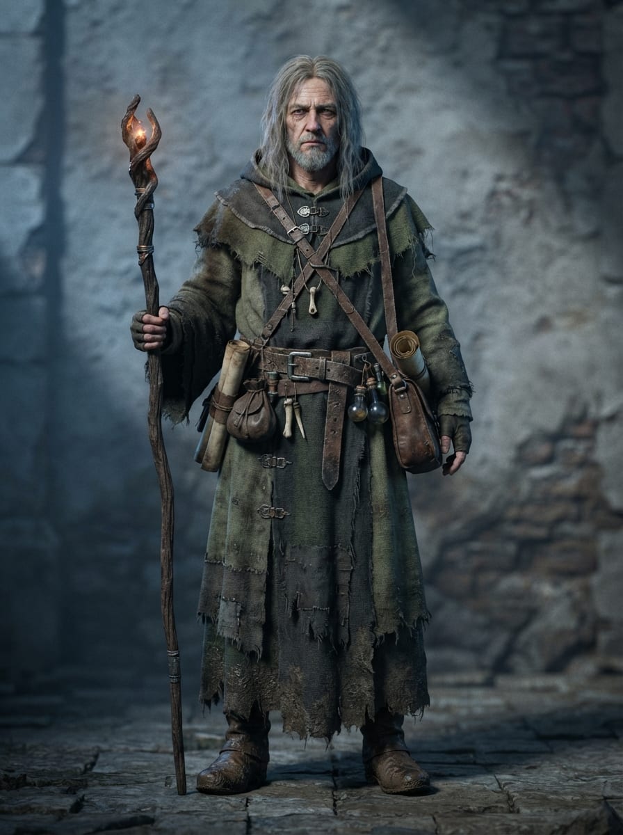 Ein Magier mit Stab