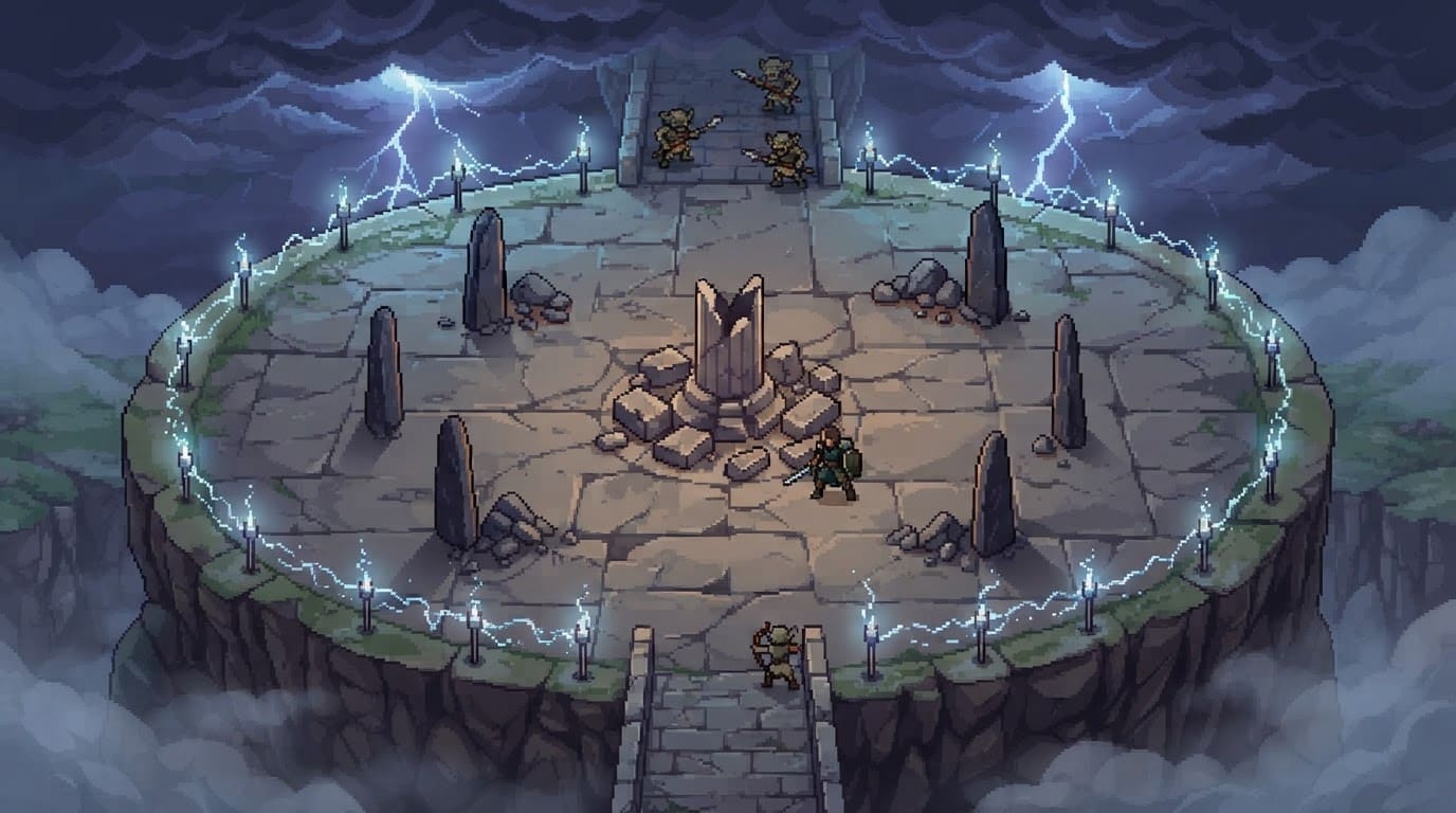 A storm-blasted stone ring