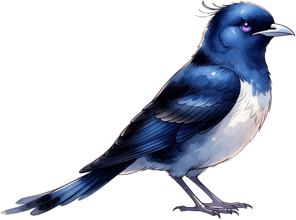 Blue Mourning Bird - Idle Rest Pose