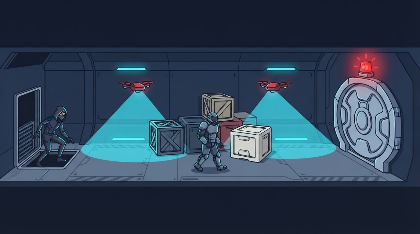 Slip past patrol drones