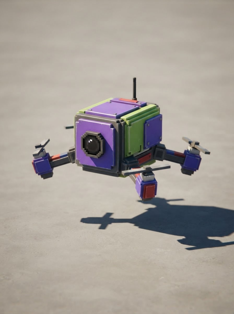 A hovering lens drone
