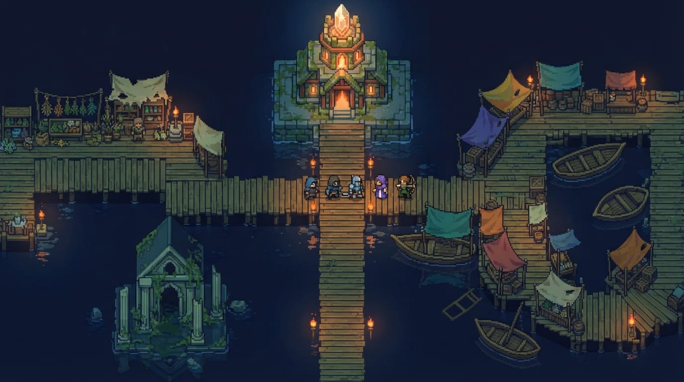 Drowned night bazaar