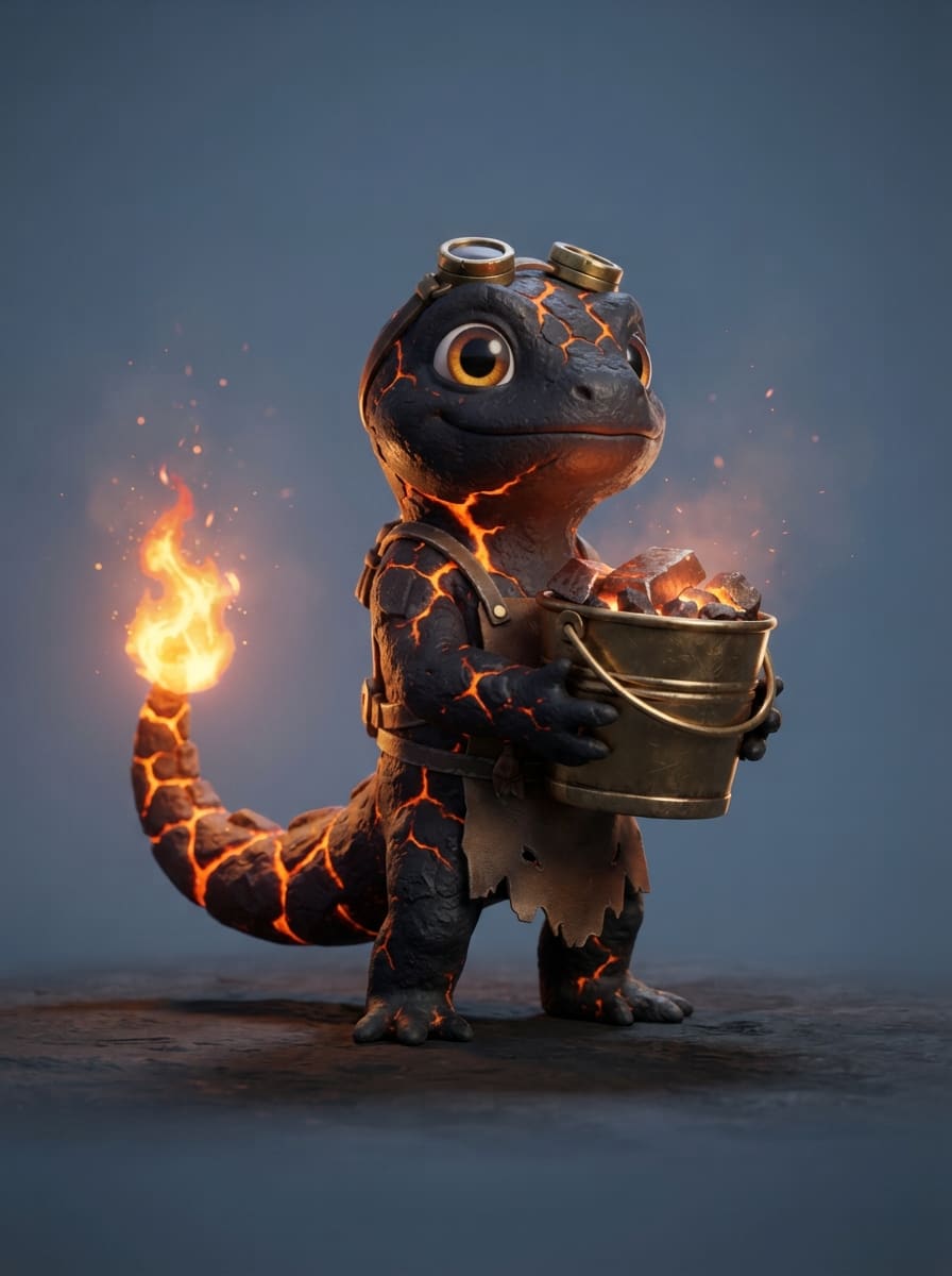 A magma salamander apprentice