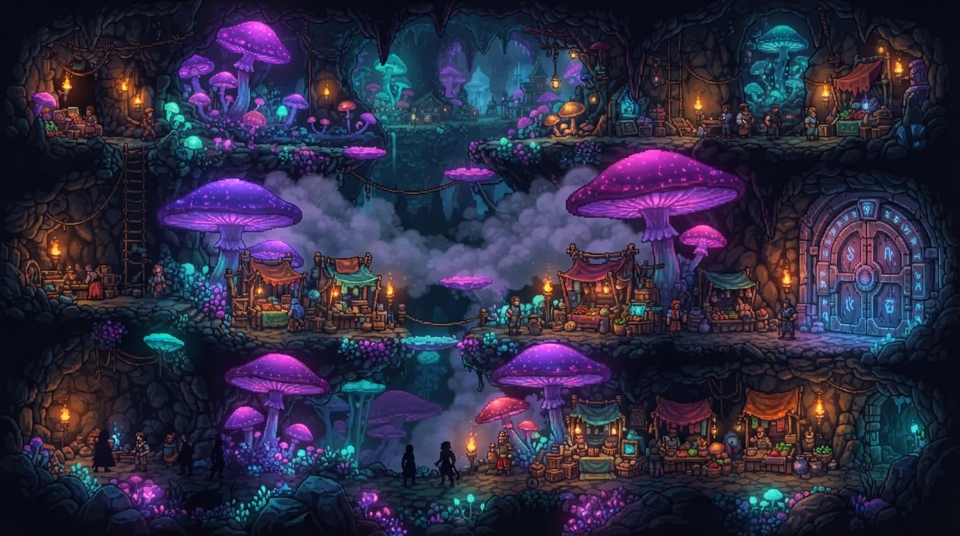 Underground mushroom market