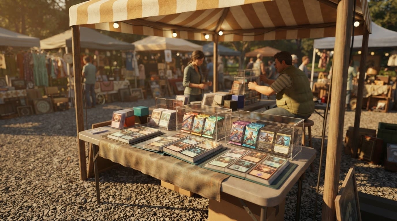 Weekend flea market stall
