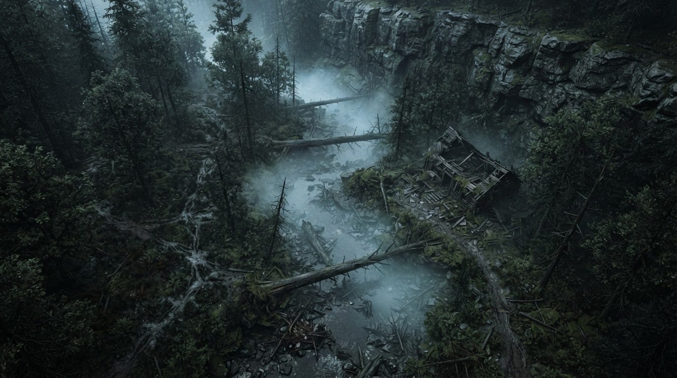 Dense Wilderness and Creek Valley