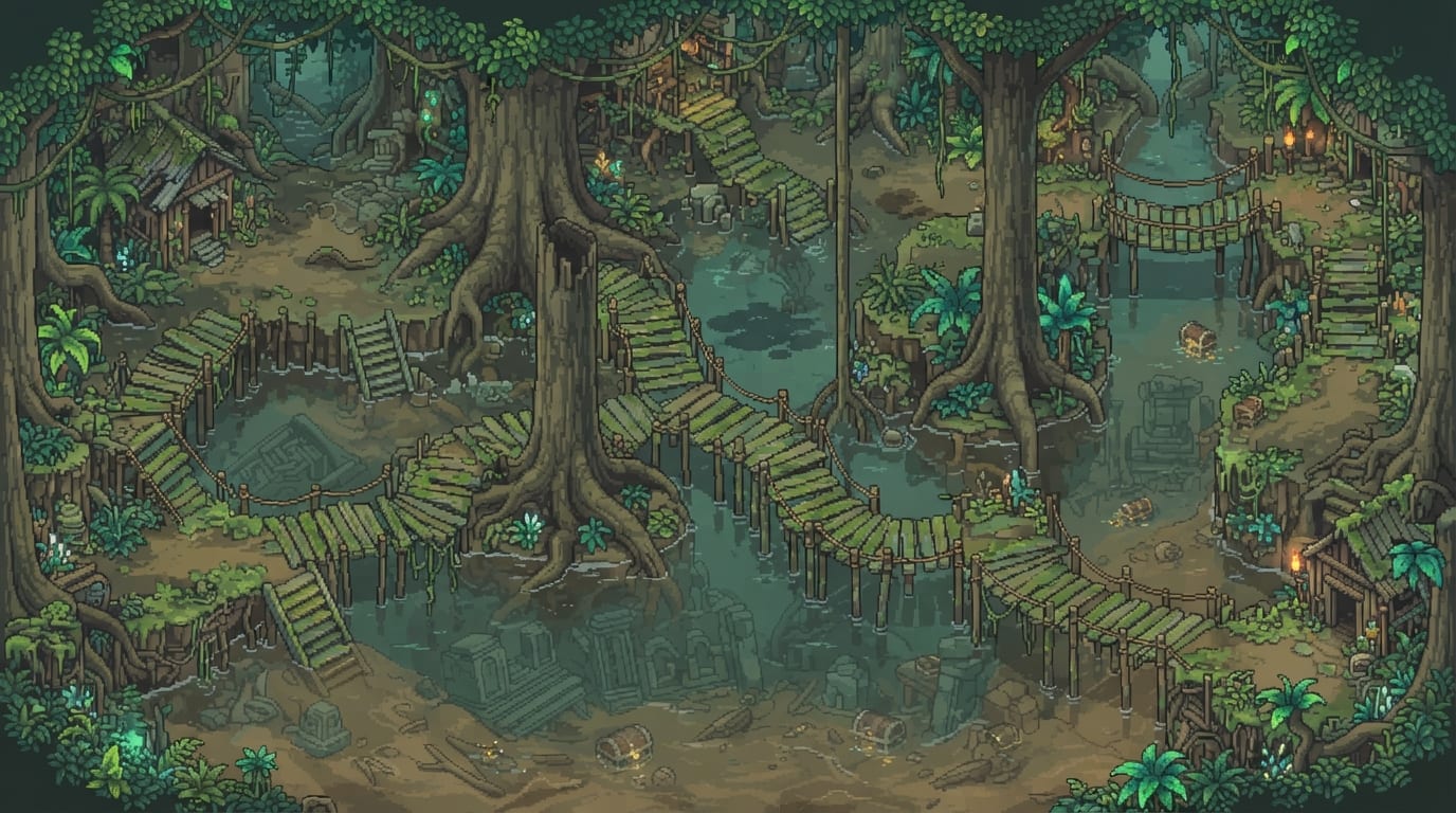 Floresta alagada misteriosa
