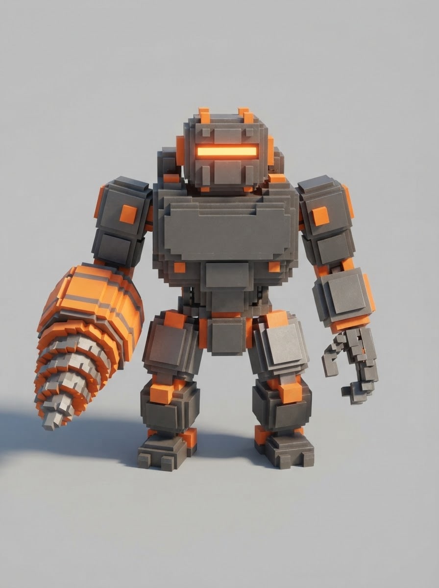 Blokkenrobot met boorarm