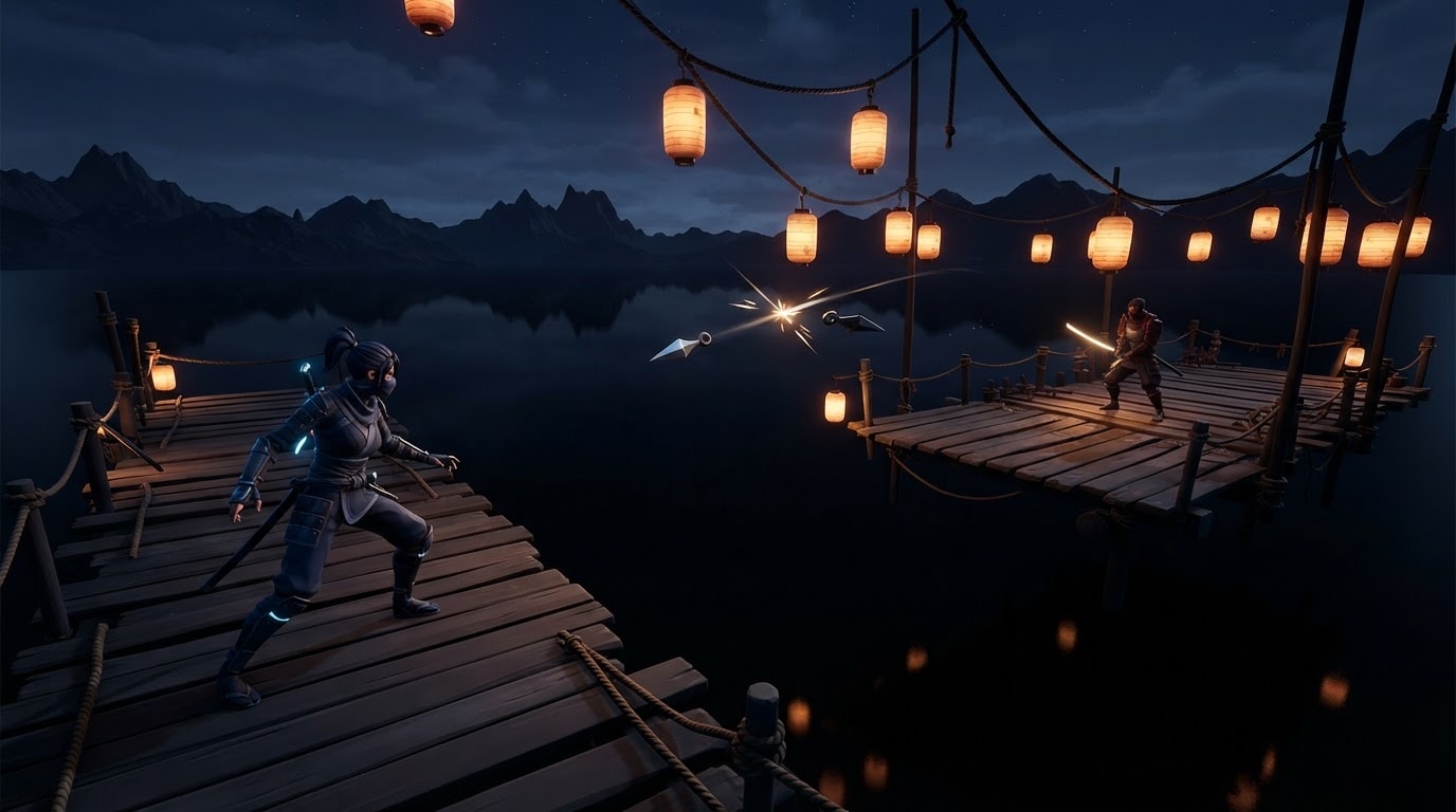 Dojo de madera flotante