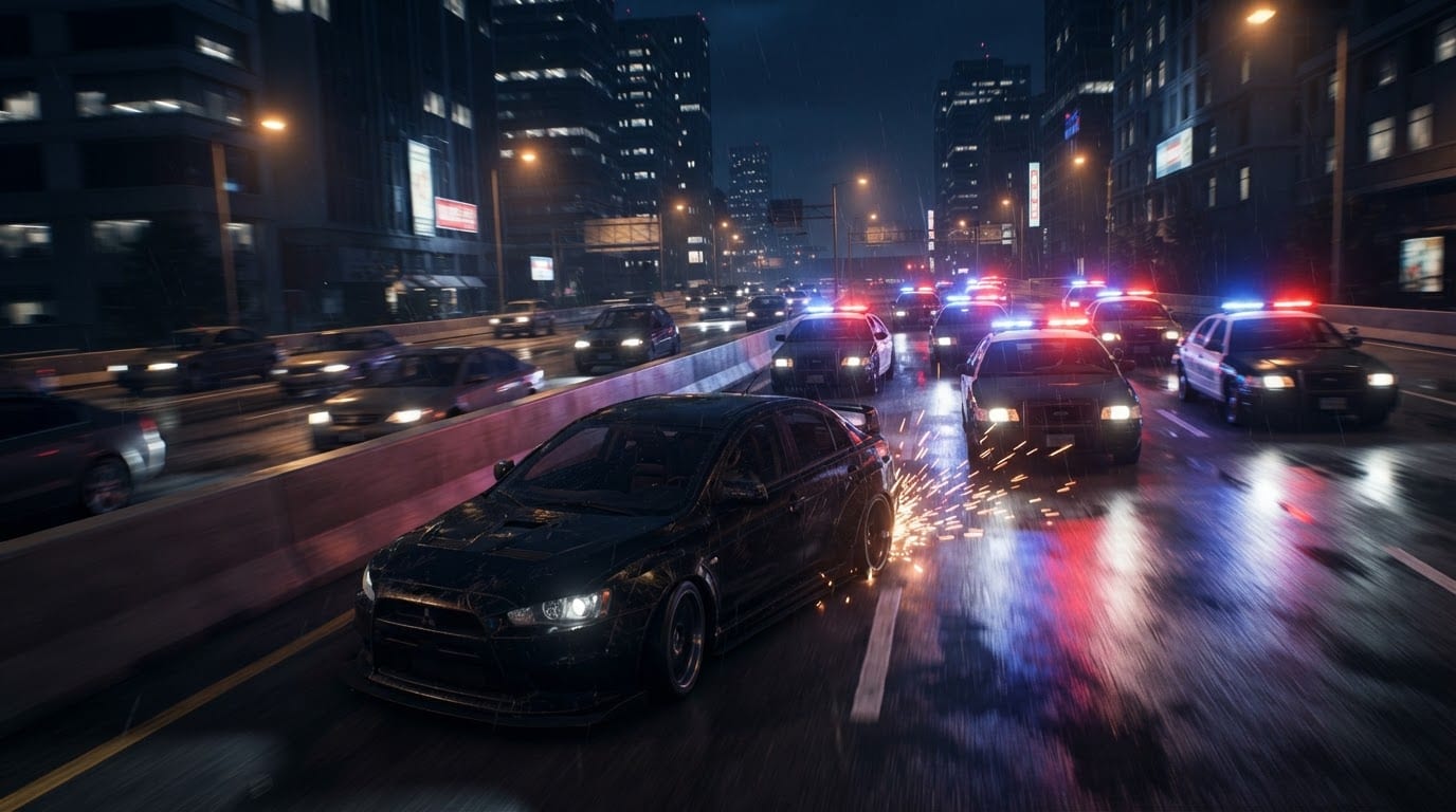 Outrun five police cars