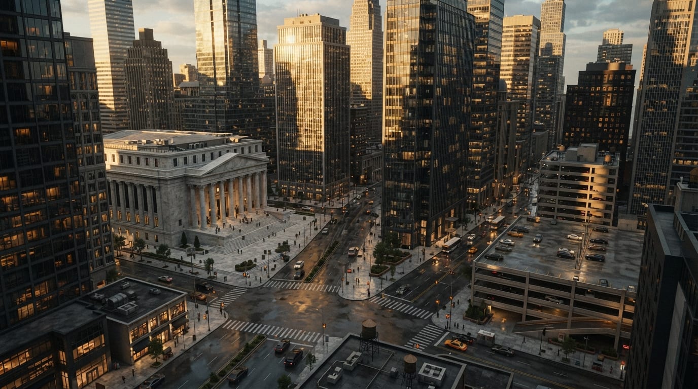 Downtown financial district