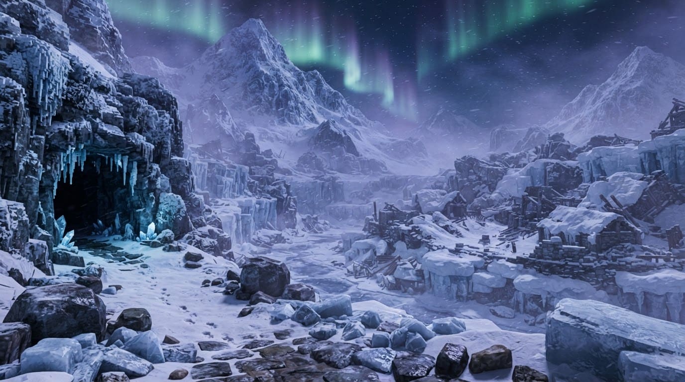 Frozen Glacier Mountain Range
