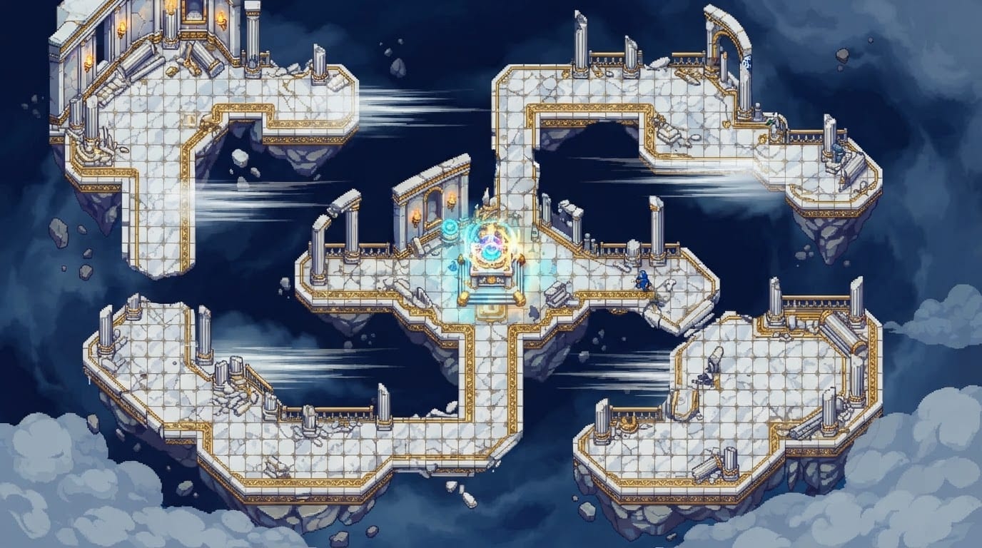 Templo flotante entre nubes