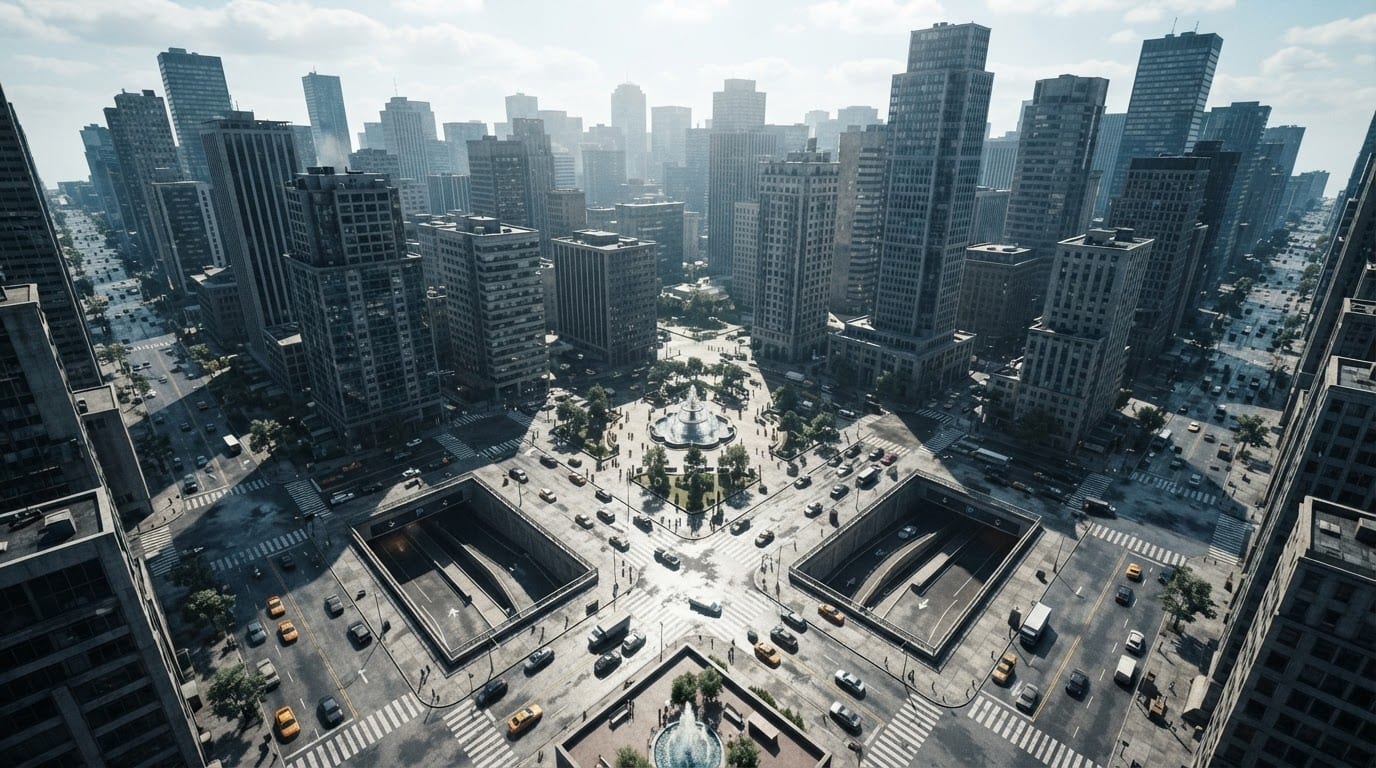 Downtown financial district