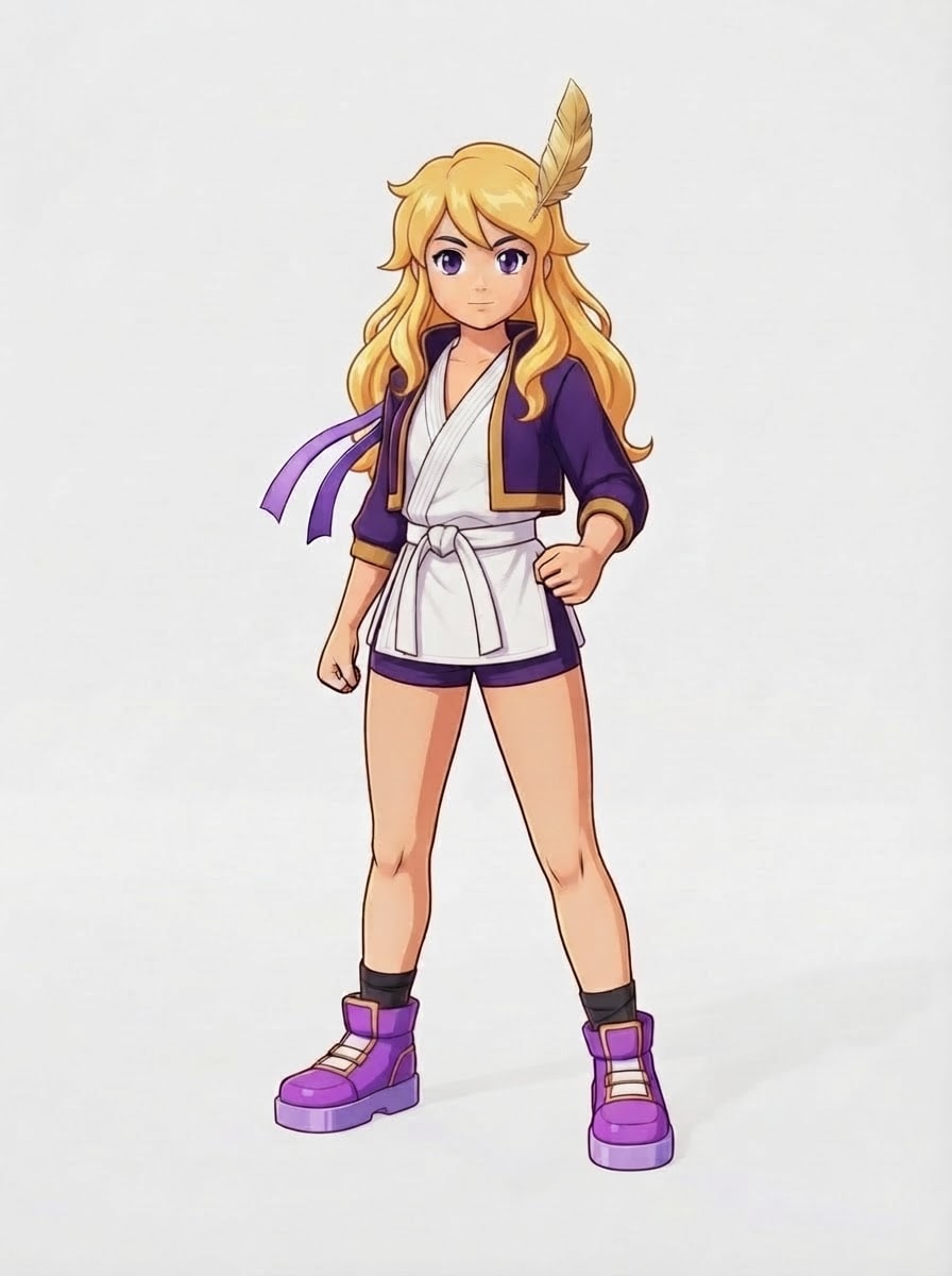 The girl — blonde hair